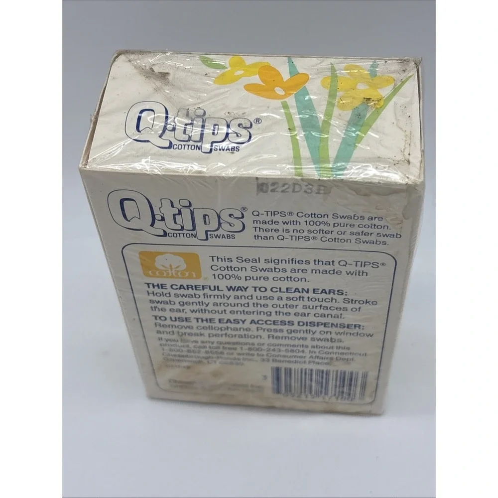 vintage Q-tips vanity pack floral box 90